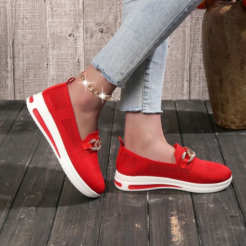 Women's Woven Breathable Wedge Sneakers