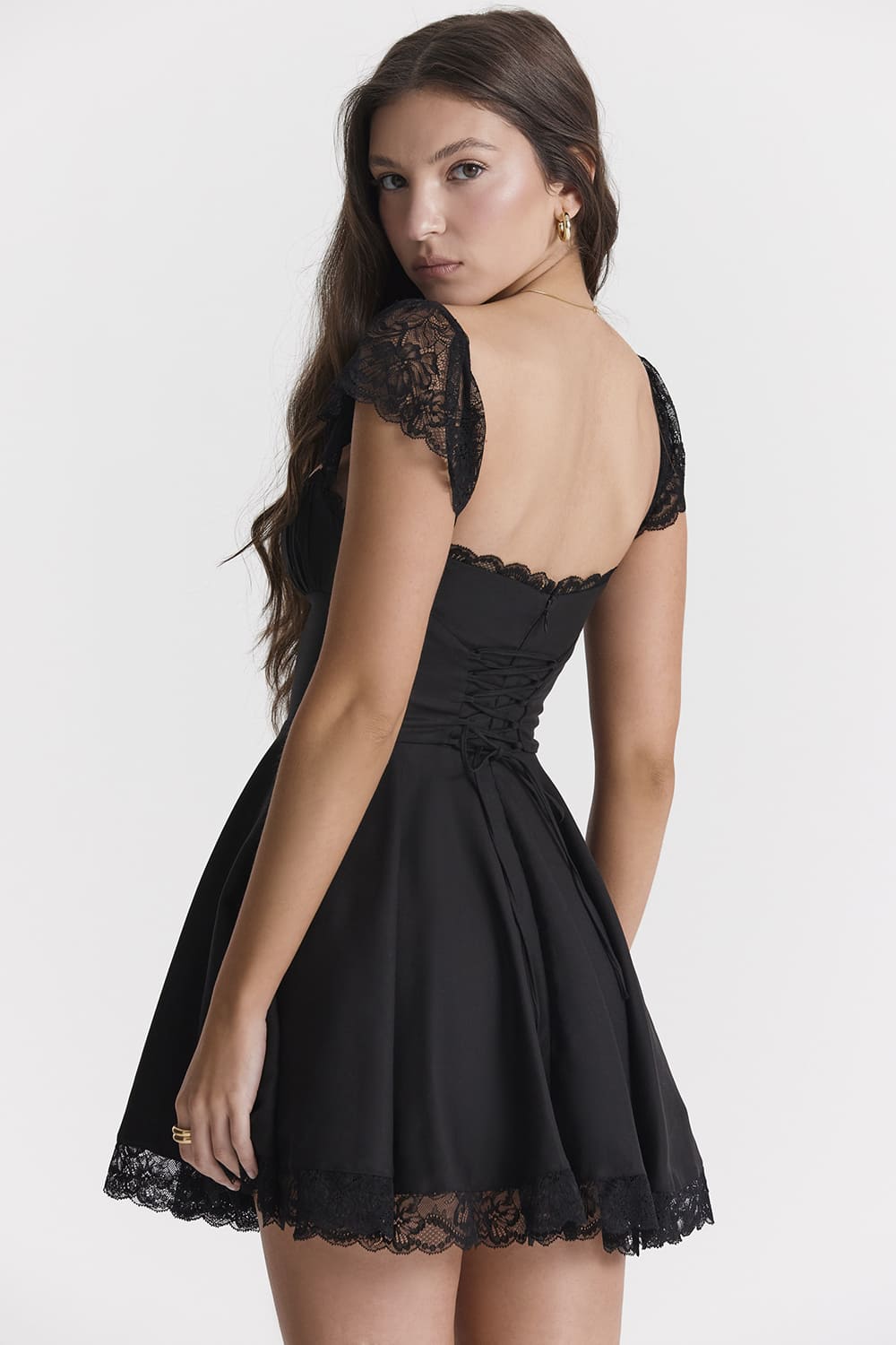 BLACK A-LINE MINI DRESS