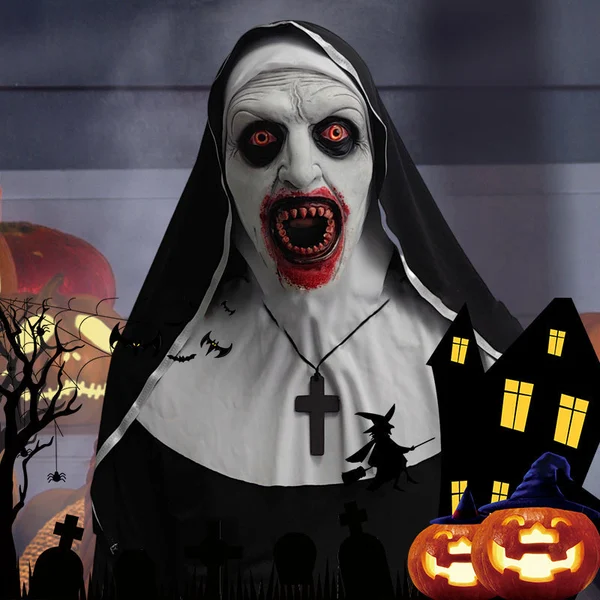 👻49%OFF🎃Urdreamlife — Halloween Nun Scary Mask