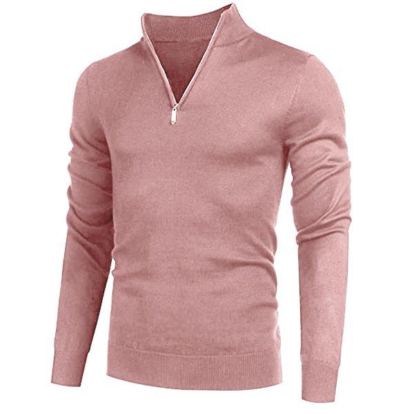 Men\'s Cashmere Zipper Basic Sweater