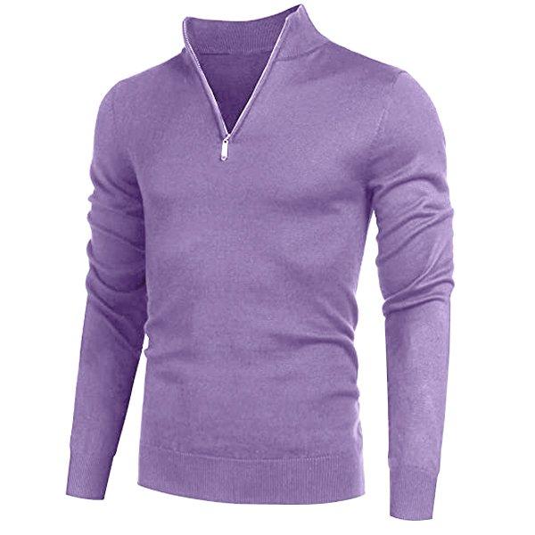 Men\'s Cashmere Zipper Basic Sweater