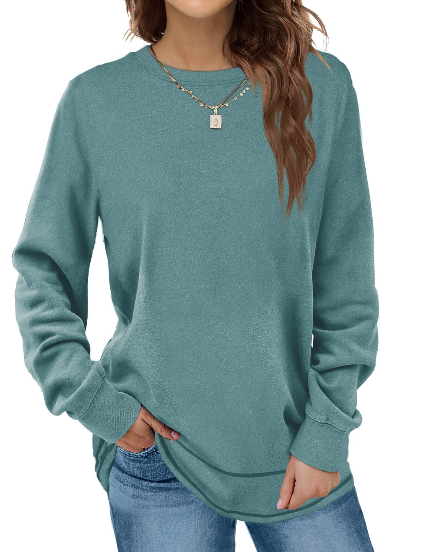 BOKE Sweatshirts for Women Crewneck Long Sleeve Shirts Tunic Tops for Leggings