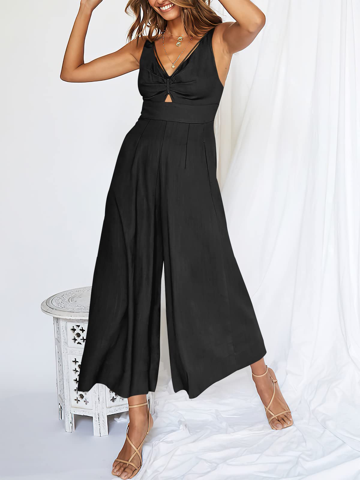 V Neck Cutout High-Waist Rompers (Buy 2 free shipping)