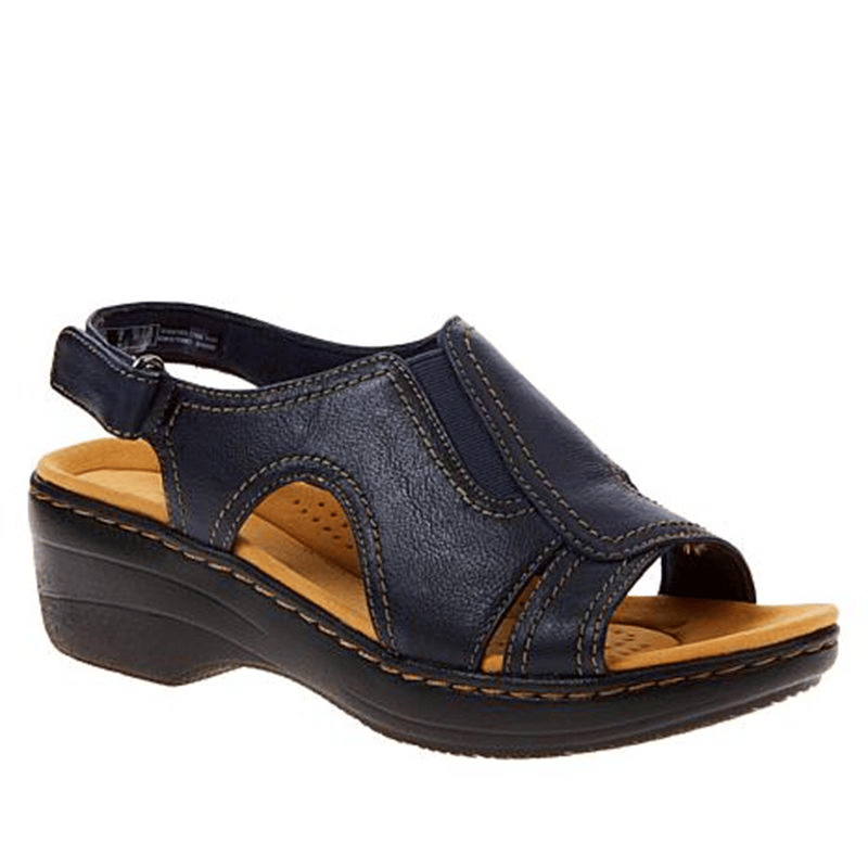 2022 New Fashion Casual Leather Wedge Sandals