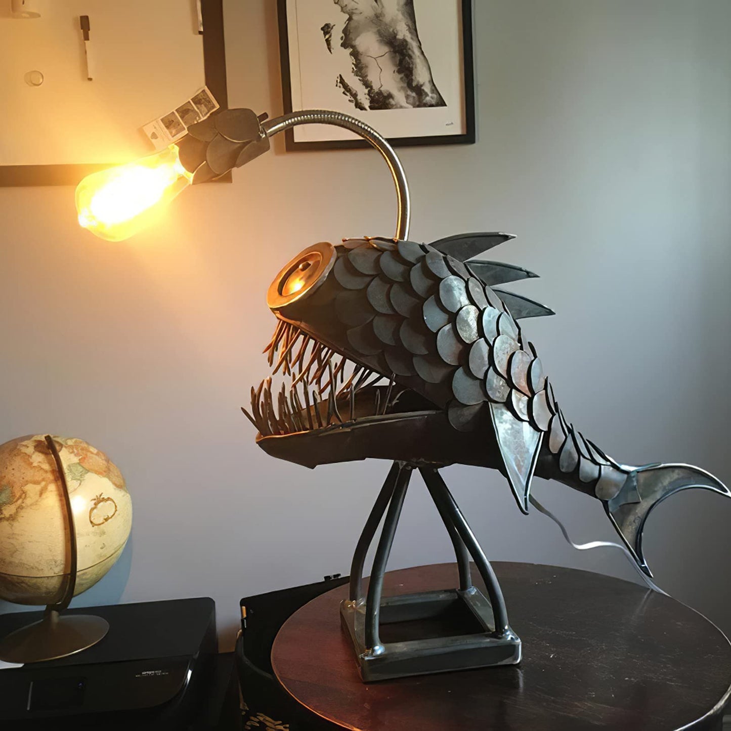 Steampunk Angler Fish Lamp