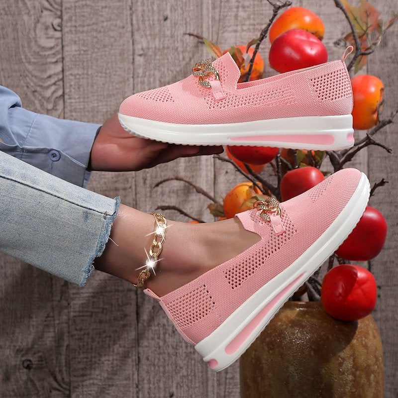 Women's Woven Breathable Wedge Sneakers