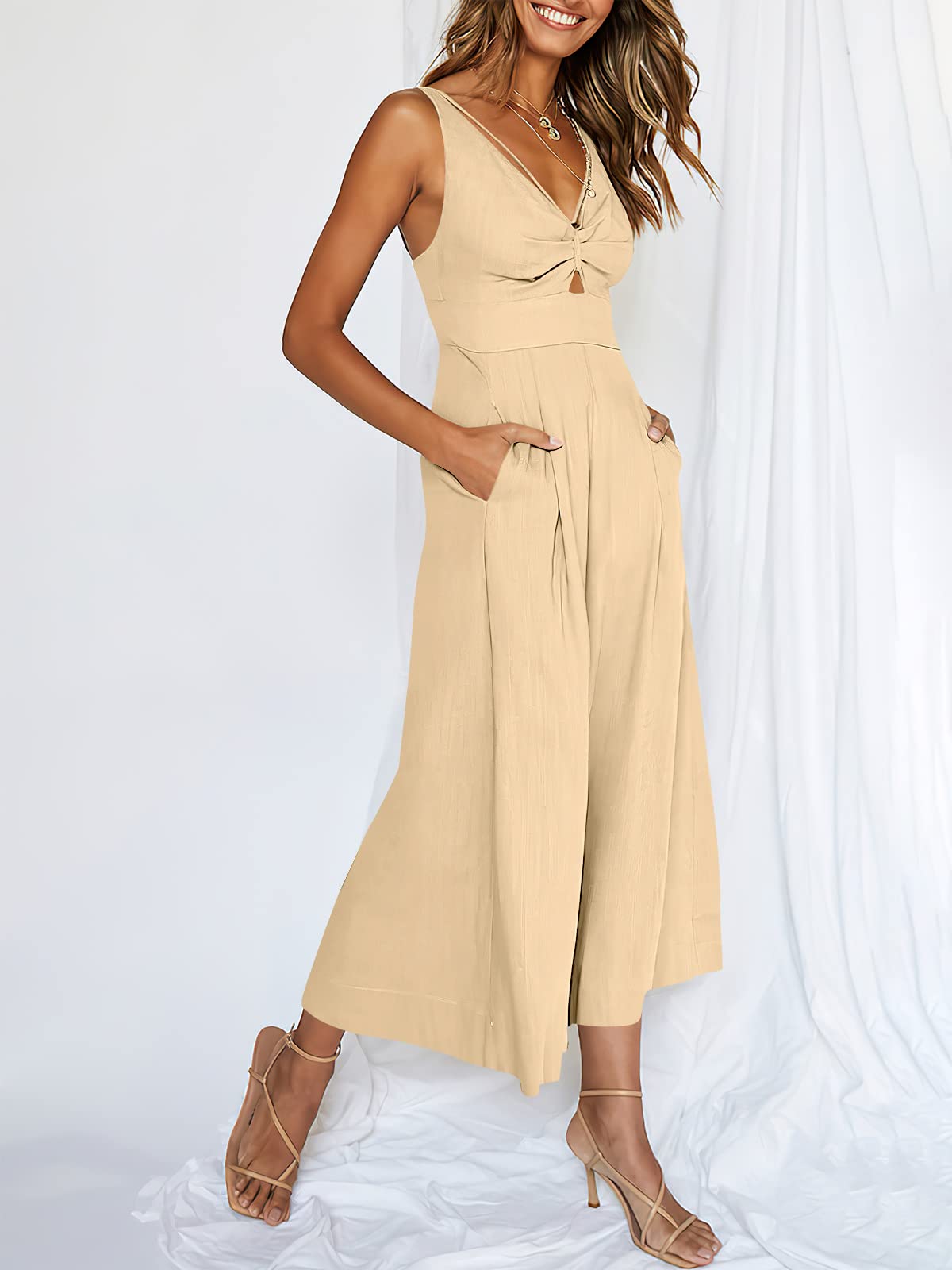 V Neck Cutout High-Waist Rompers (Buy 2 free shipping)