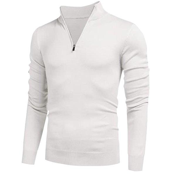 Men\'s Cashmere Zipper Basic Sweater