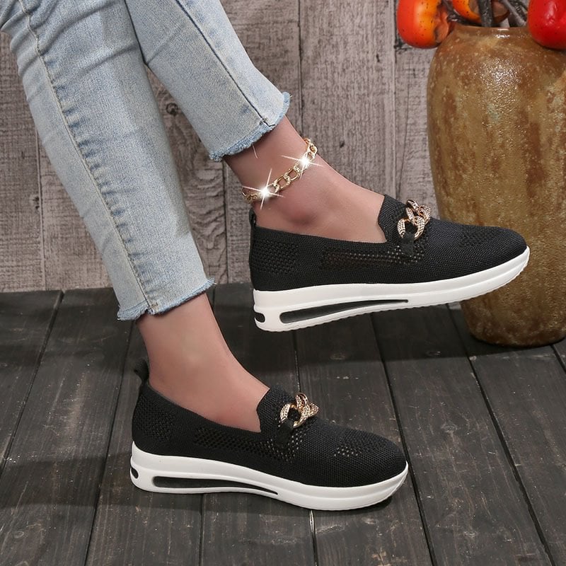 Women's Woven Breathable Wedge Sneakers