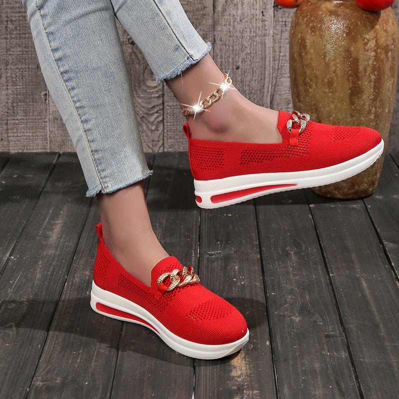 Women's Woven Breathable Wedge Sneakers