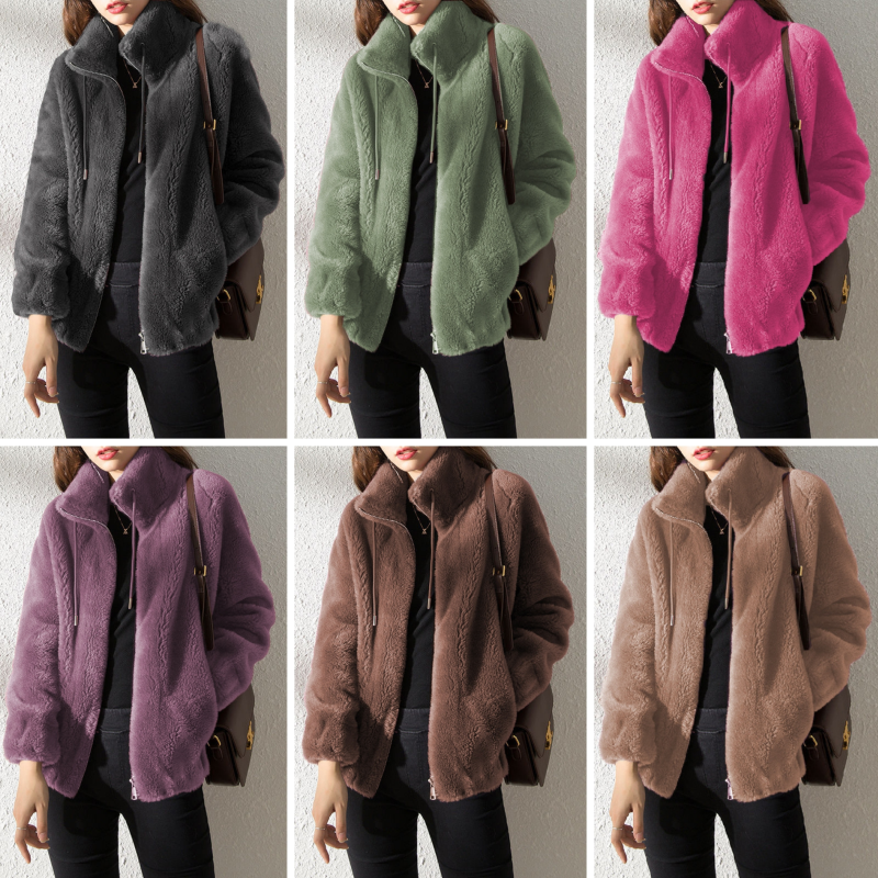 Padded Coat Stand-collar Double-faced Fleece Jacket