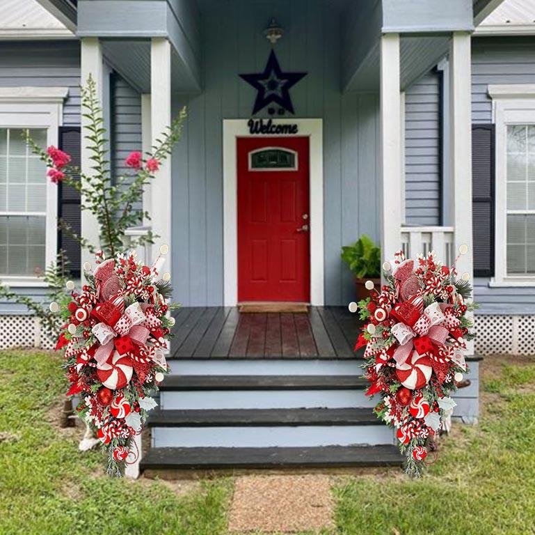 🔥Early Christmas Sale🍭Candy Cane Christmas Wreath🍭