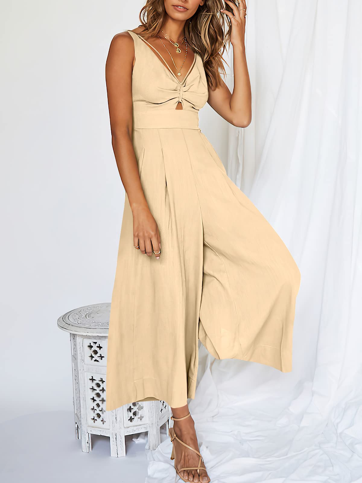 V Neck Cutout High-Waist Rompers (Buy 2 free shipping)