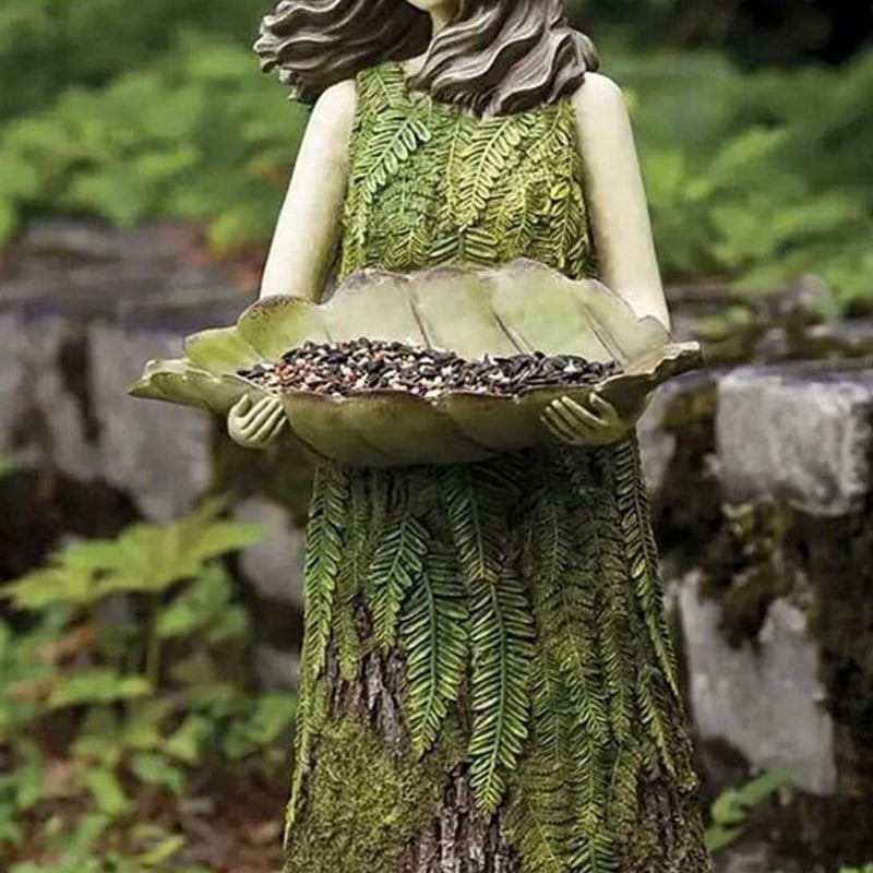 ( 💐🔥 Purchase 2 free birds 1) Forest Girl Bird Feeder - Bird Feeder Fairy Statue