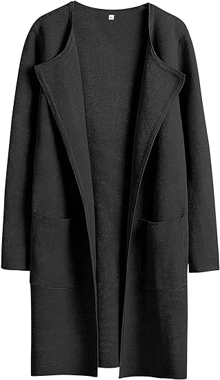 Boke Womens Knit Cardigan Sweaters Oversized Open Front Long Sleeve Lapel Casual Jacket 2023 Fall Coat Dressy Coatigan