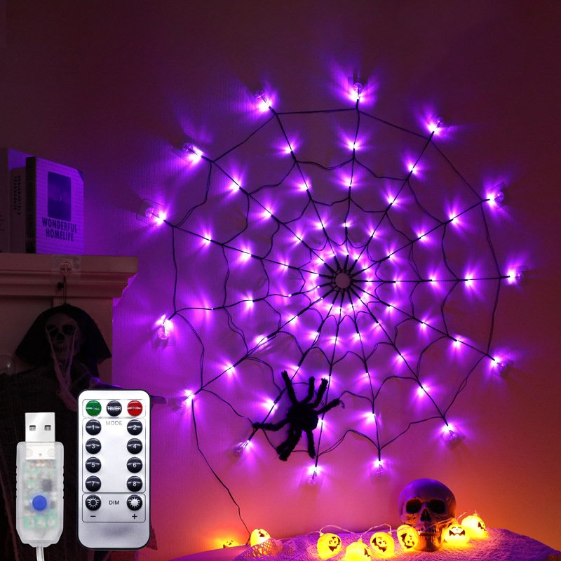 Creative 3D spider light illumination LED,remote control multi-color spider web