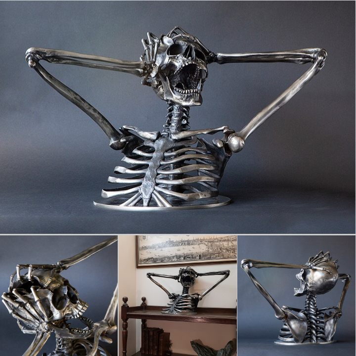 Break the Rules Madness Skeleton Bust Sculpture