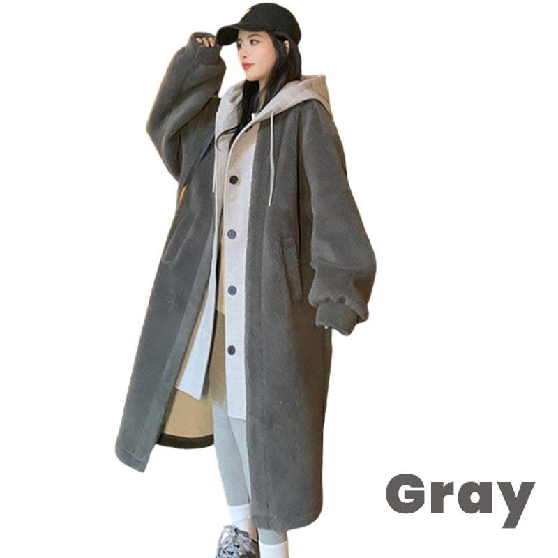 49% OFF🔥 2-Layered Lambswool Hooded Coat Jacket