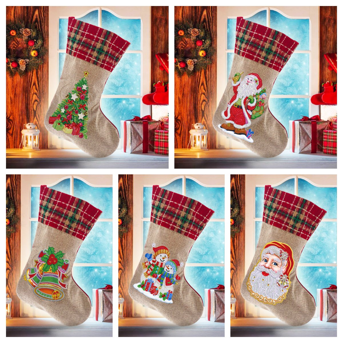 (🎁🔥HOT SALE - 49% OFF) 5D Diamond Painting Xmas Rhinestone Sock Embroidery Mosaic Gift Bag