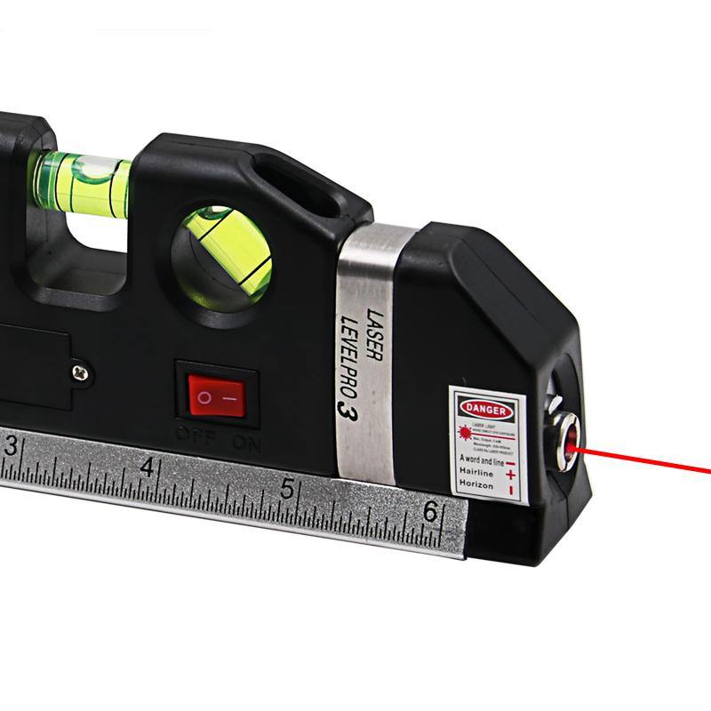 Laser Level Ruler Multi-functional Household Infrared Decoration (Black)