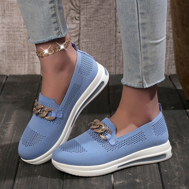 Women's Woven Breathable Wedge Sneakers