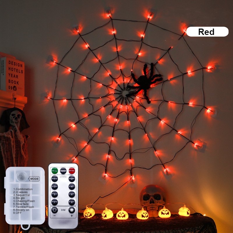 Creative 3D spider light illumination LED,remote control multi-color spider web