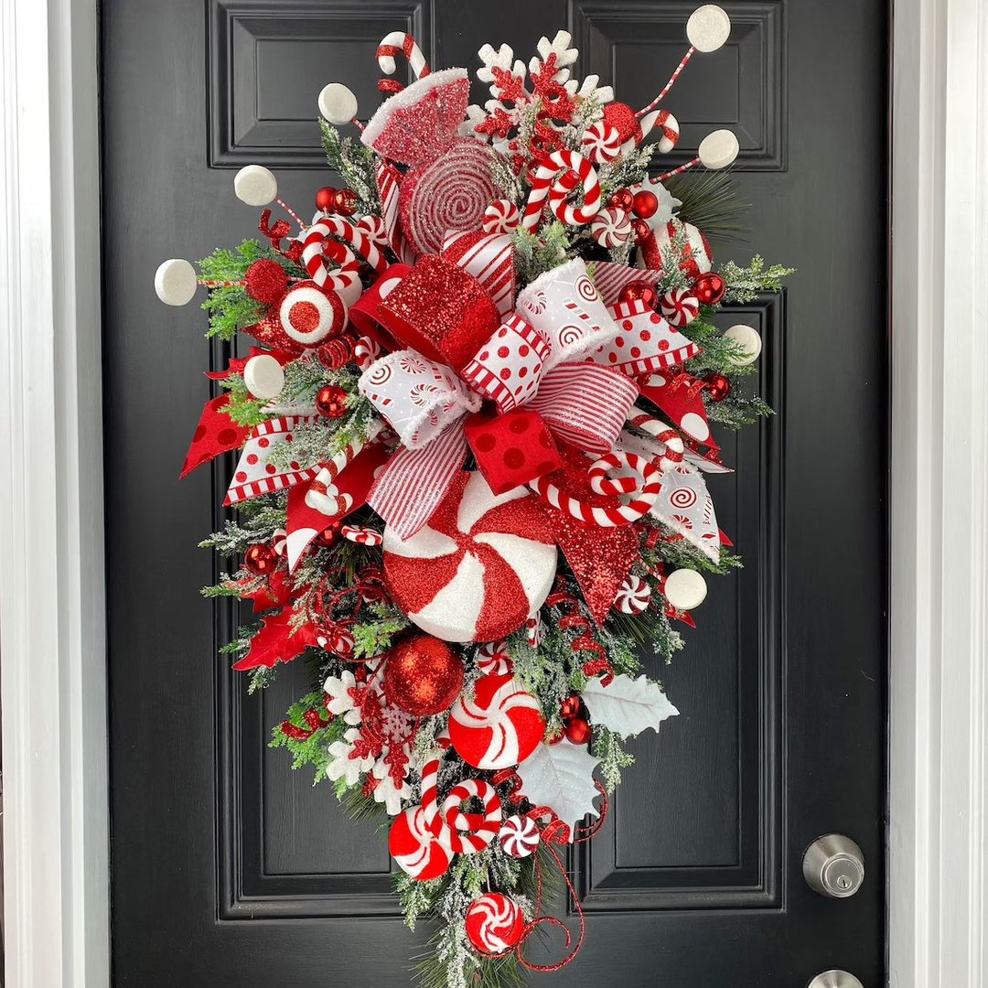 🔥Early Christmas Sale🍭Candy Cane Christmas Wreath🍭