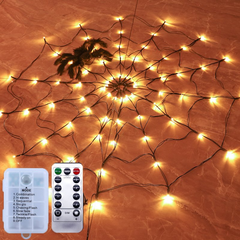 Creative 3D spider light illumination LED,remote control multi-color spider web