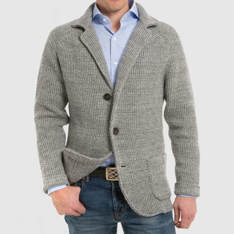 Men's Elegant Lapel Pocket Long Sleeve Jacket