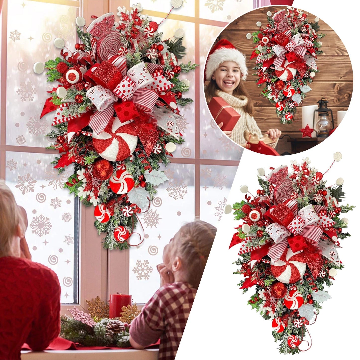 🔥Early Christmas Sale🍭Candy Cane Christmas Wreath🍭