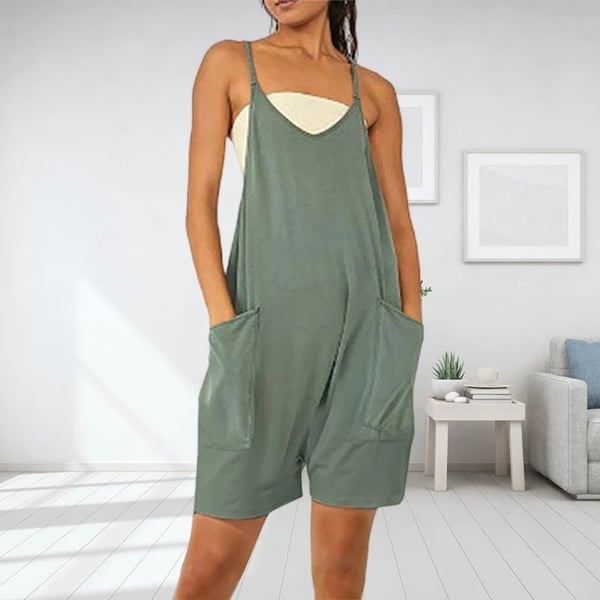 Sleeveless Romper with Pockets