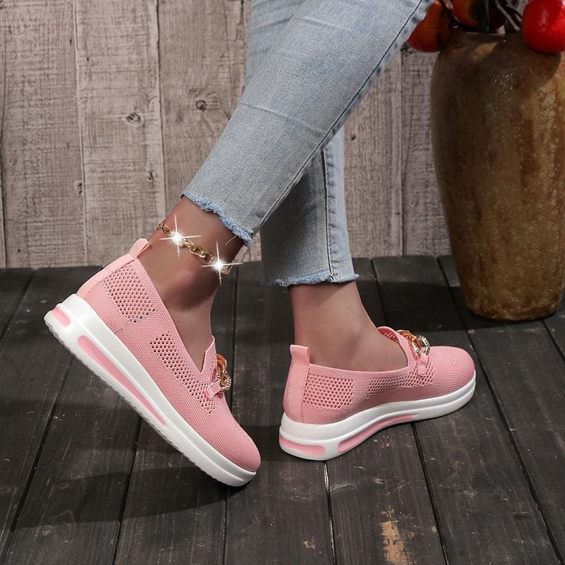 Women's Woven Breathable Wedge Sneakers