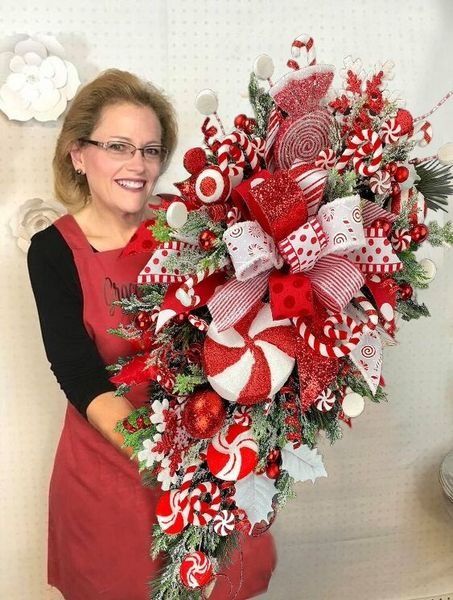 🔥Early Christmas Sale🍭Candy Cane Christmas Wreath🍭