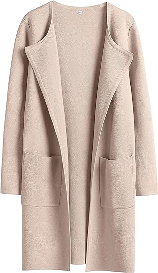 Boke Womens Knit Cardigan Sweaters Oversized Open Front Long Sleeve Lapel Casual Jacket 2023 Fall Coat Dressy Coatigan