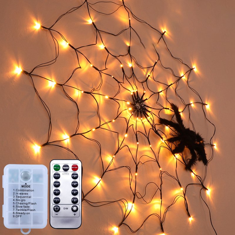 Creative 3D spider light illumination LED,remote control multi-color spider web