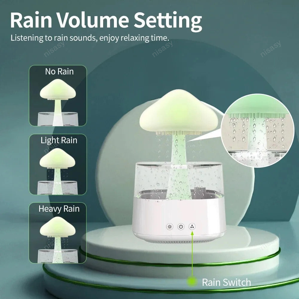 Mushroom diffuser with rain - Custom Max line rain cloud humidifier