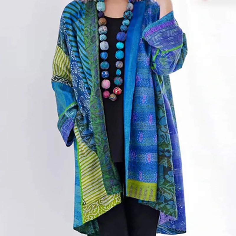 Loose Long-sleeve Printed Coat