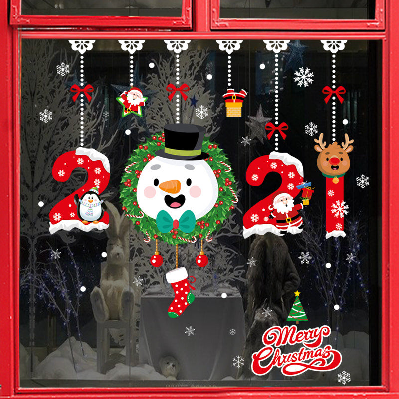 Christmas Stickers Decor Glue-free Electrostatic Stickers