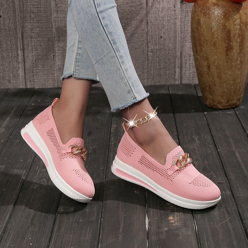 Women's Woven Breathable Wedge Sneakers