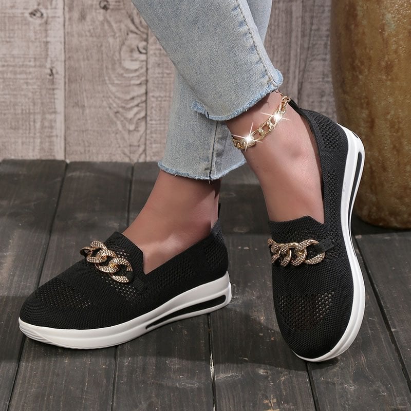 Women's Woven Breathable Wedge Sneakers