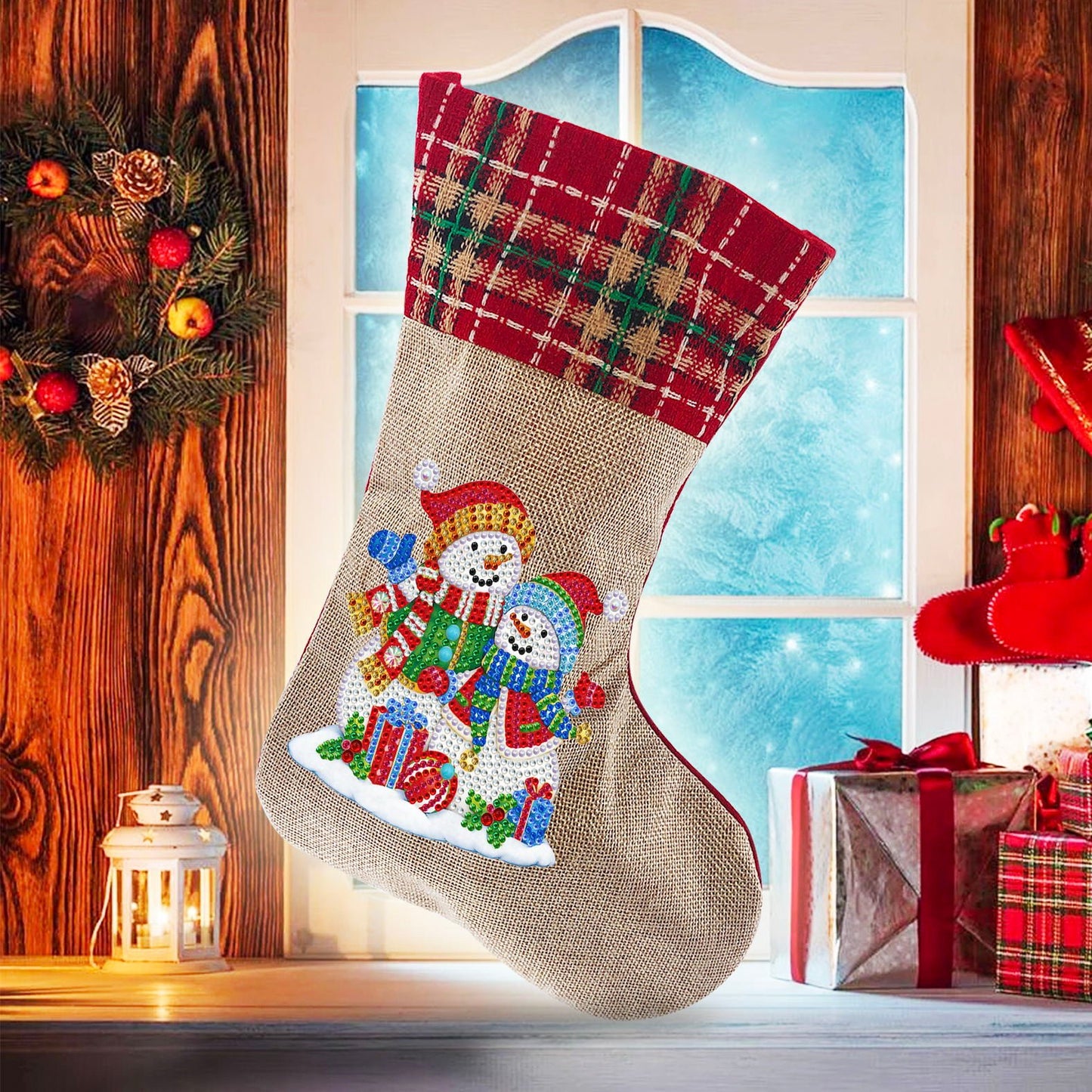 (🎁🔥HOT SALE - 49% OFF) 5D Diamond Painting Xmas Rhinestone Sock Embroidery Mosaic Gift Bag