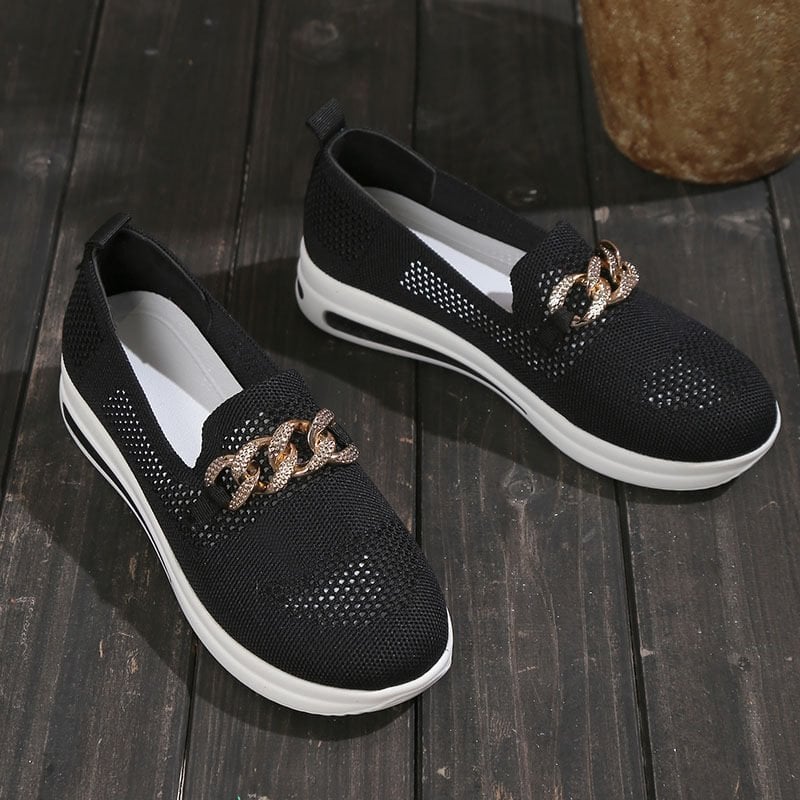 Women's Woven Breathable Wedge Sneakers