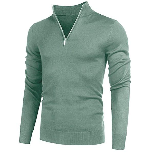 Men\'s Cashmere Zipper Basic Sweater