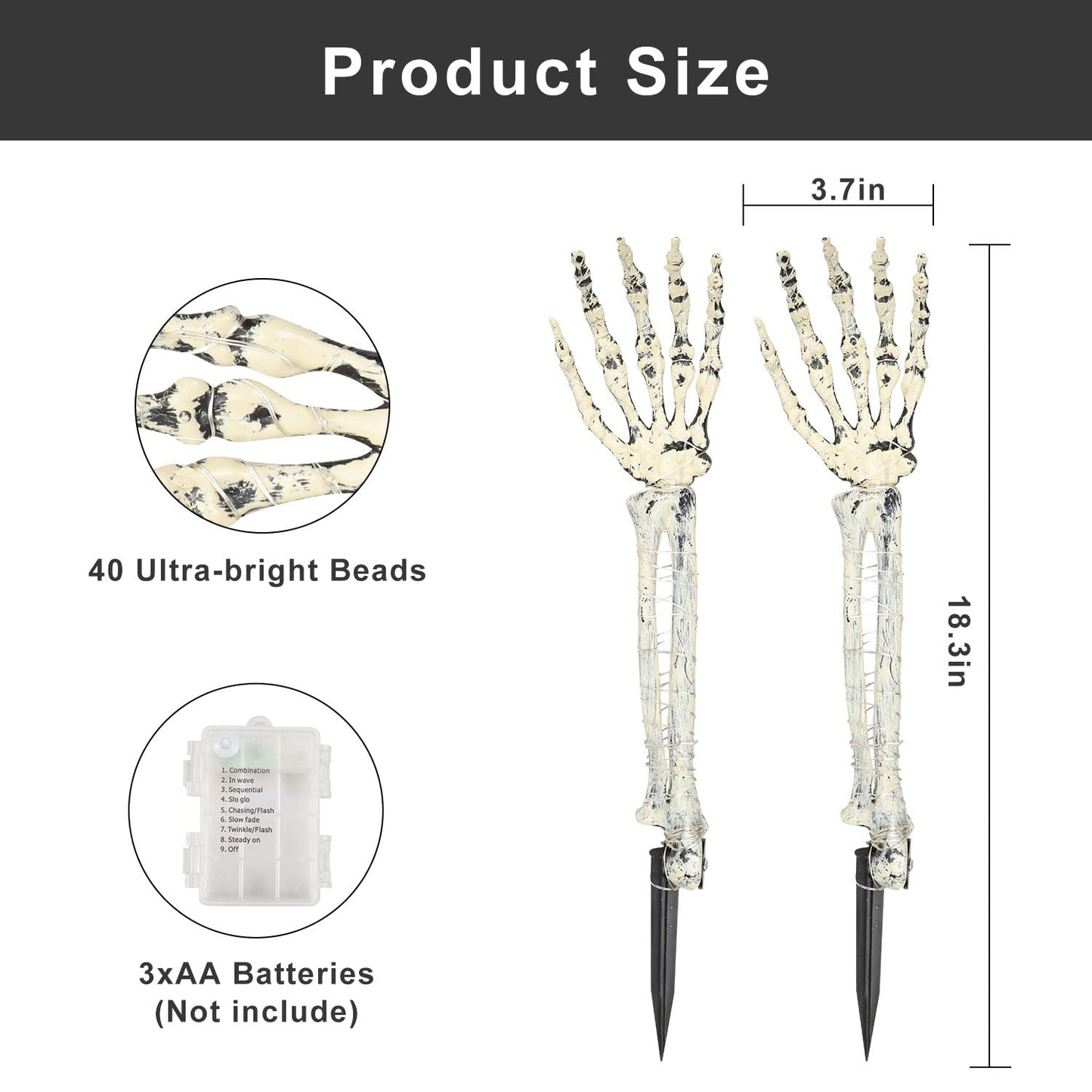 Halloween Decorations, Realistic Skeleton Arm Stakes