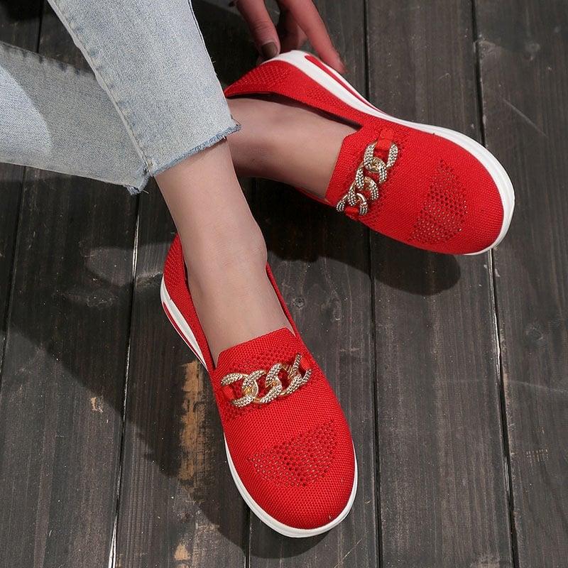 Women's Woven Breathable Wedge Sneakers