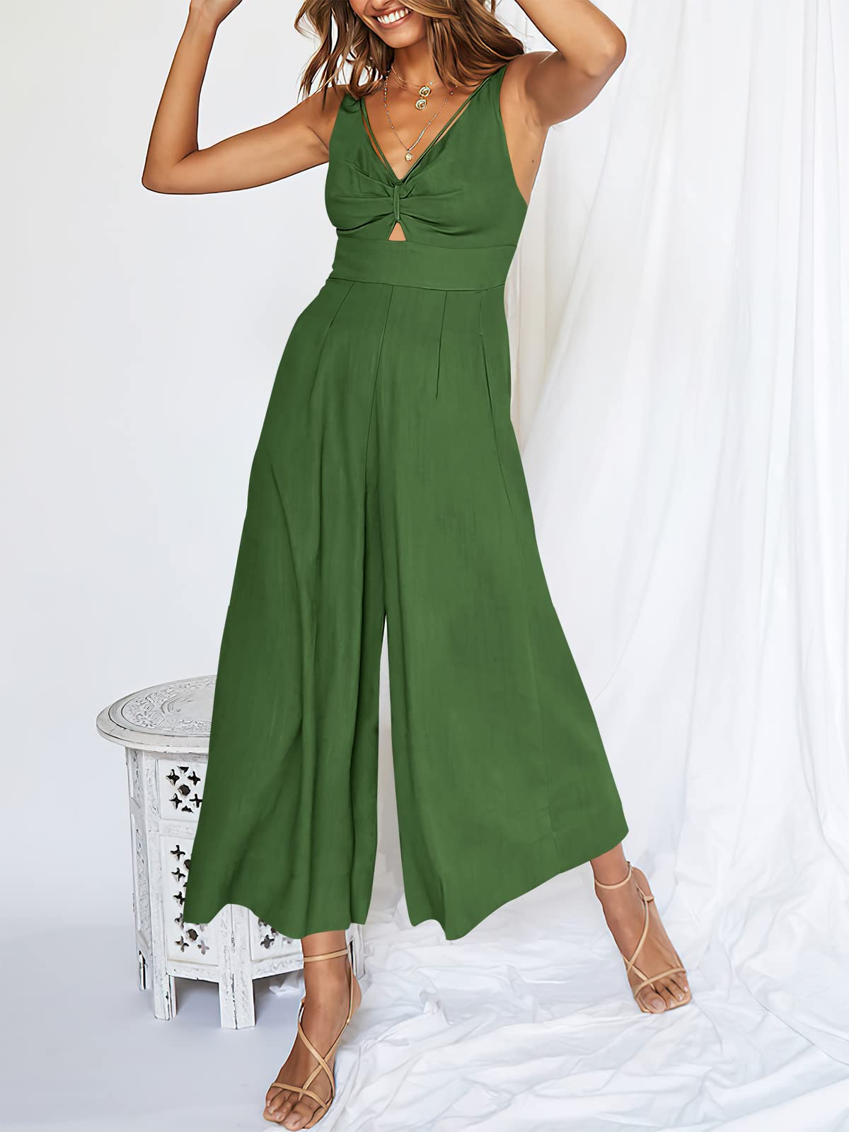 V Neck Cutout High-Waist Rompers (Buy 2 free shipping)