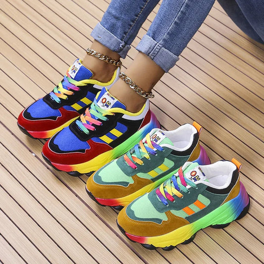 Fashionable Trendsetter Rainbow Sneakers