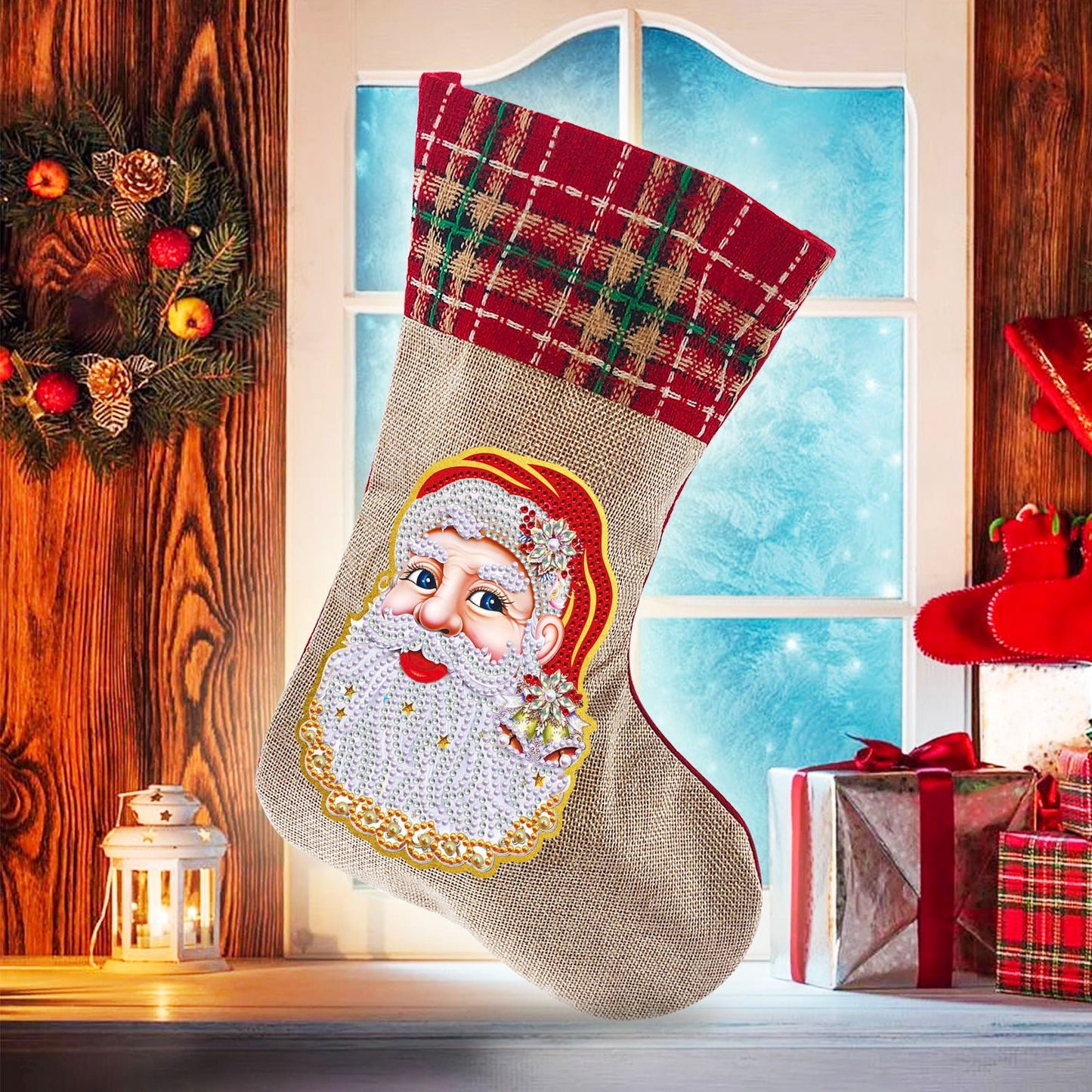 (🎁🔥HOT SALE - 49% OFF) 5D Diamond Painting Xmas Rhinestone Sock Embroidery Mosaic Gift Bag