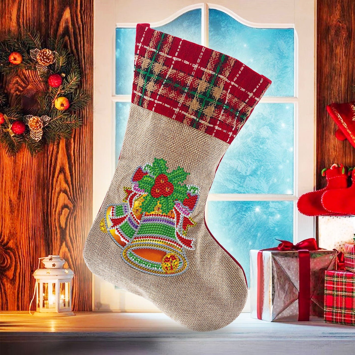 (🎁🔥HOT SALE - 49% OFF) 5D Diamond Painting Xmas Rhinestone Sock Embroidery Mosaic Gift Bag