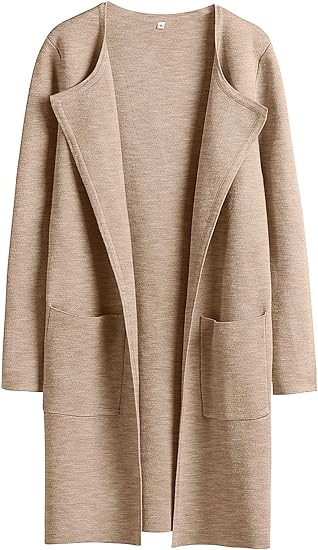 Boke Womens Knit Cardigan Sweaters Oversized Open Front Long Sleeve Lapel Casual Jacket 2023 Fall Coat Dressy Coatigan